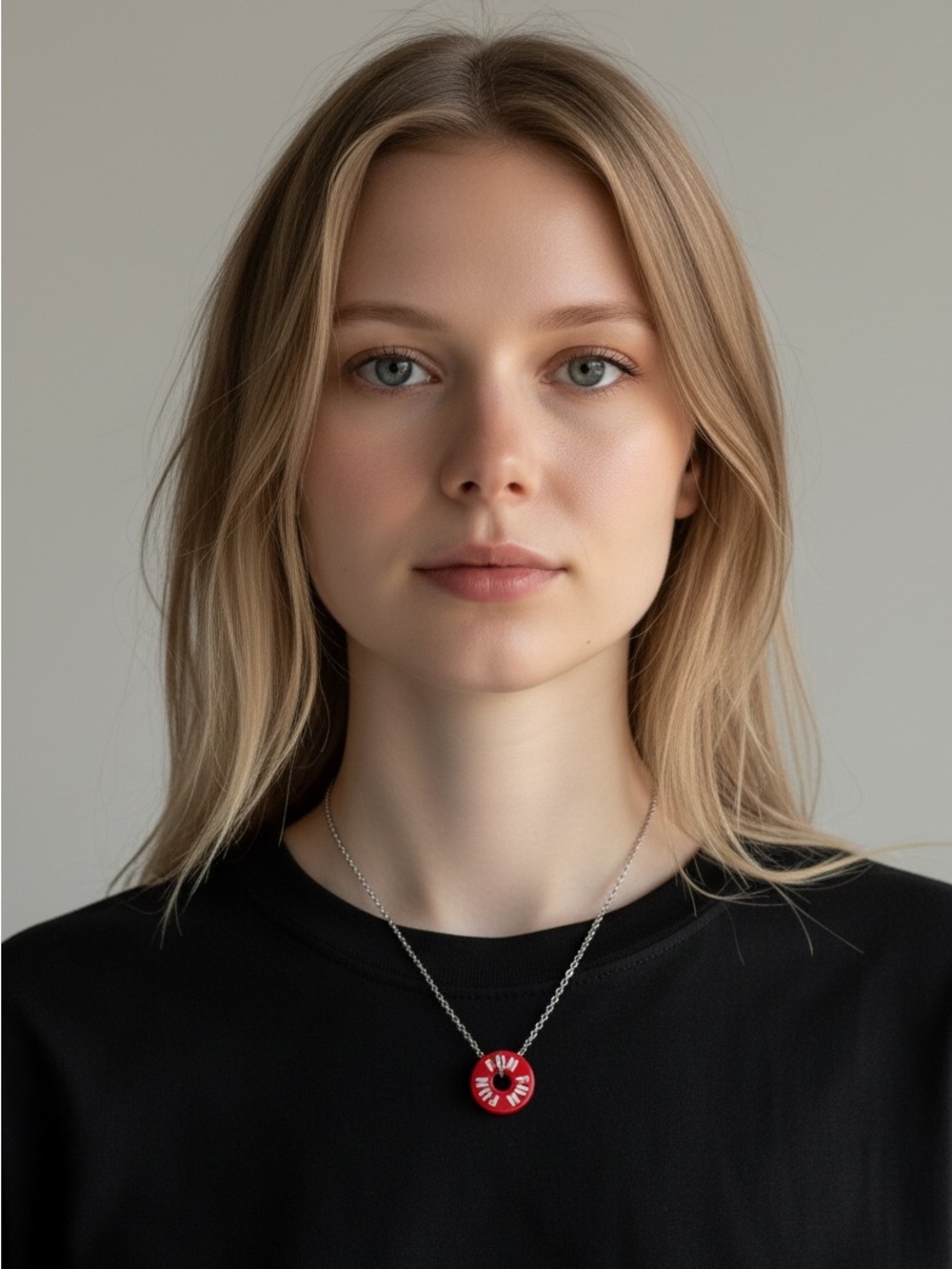 9/9 Effy Red Enamel Flower Pendant Necklace